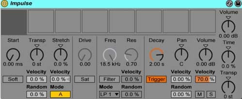 A máquina de tambor Ableton Live Impulse