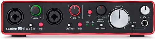 Cartão de som externo Focusrite Scarlett 2i2