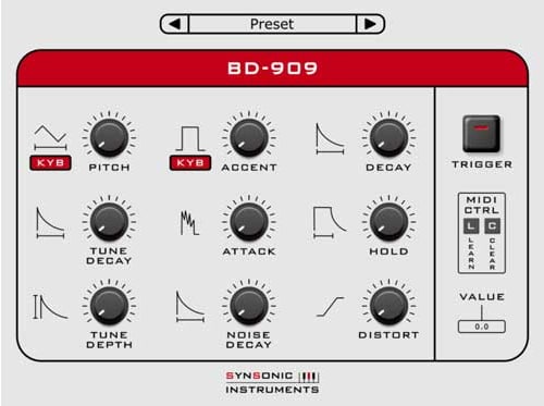 O Tambor Synsonic BD-909 VST