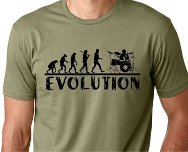 A T-shirt Evolução do Baterista para bateristas