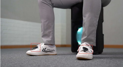 Os sensores dos pés da AeroBand PocketDrum