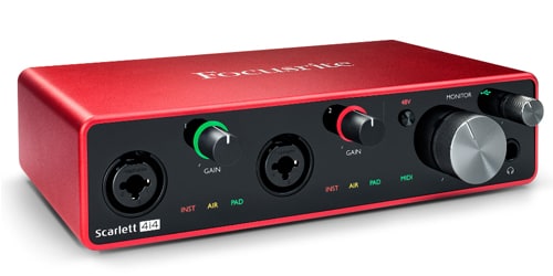 Cartão de som Focusrite Scarlett 4i4 3rd Gen