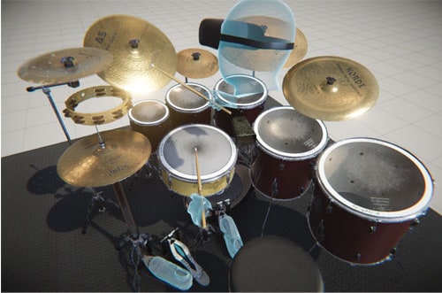 A bateria de ar Aerodrums em VR