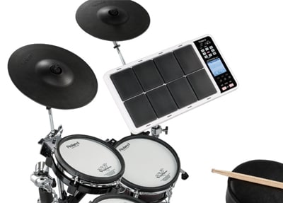 Um kit de tambor híbrido com o Octapad SPD-30 da Roland