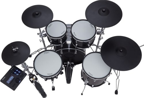 O design do kit de tambor electrónico Roland VAD506