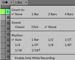 O metrónomo de Ableton Live