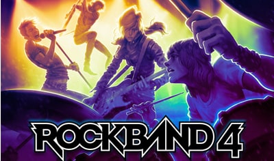 O jogo de vídeo RockBand 4 drum