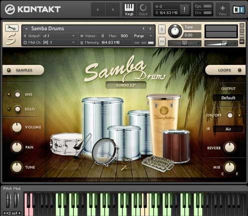 O plugin VST de Tambores de Samba