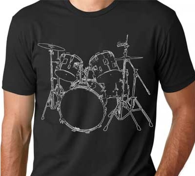 Pense na T-Shirt do Baterista de Vestuário em voz alta