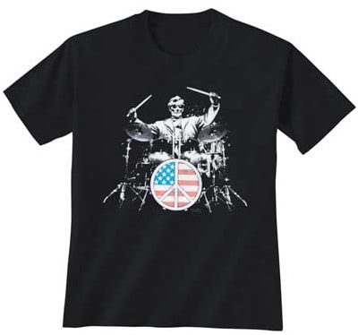 A t-shirt do baterista Abe Lincoln