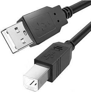 Um cabo MIDI para USB